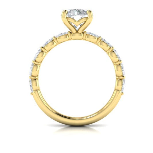 Graceful Round Diamond Engagement Ring
