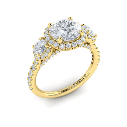 Triple Halo Round Engagement Ring