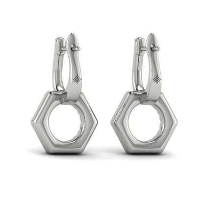 Diamond Open Honeycomb Drop Earrings