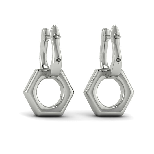 Diamond Open Honeycomb Drop Earrings