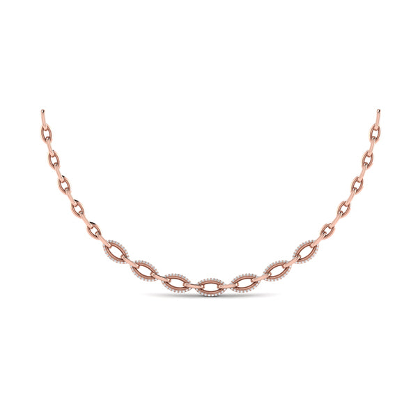 Open Navette Silhouette wtih Diamonds Necklace