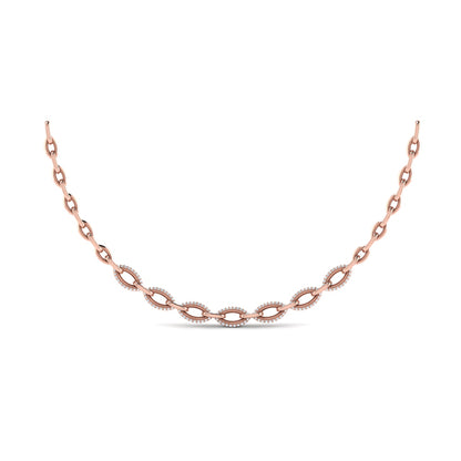 Open Navette Silhouette wtih Diamonds Necklace