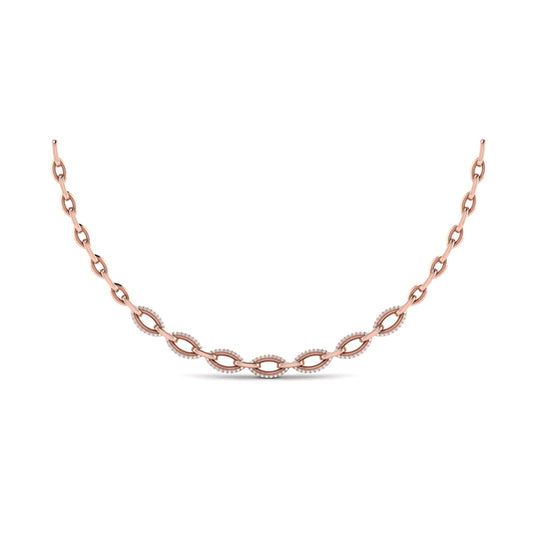 Open Navette Silhouette wtih Diamonds Necklace