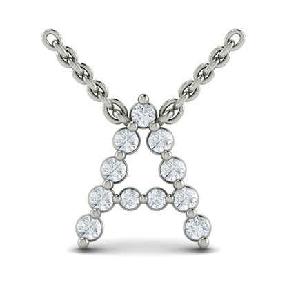 Diamond Alphabet Pendant Necklace, A