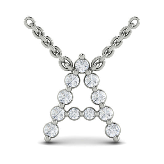 Diamond Alphabet Pendant Necklace, A