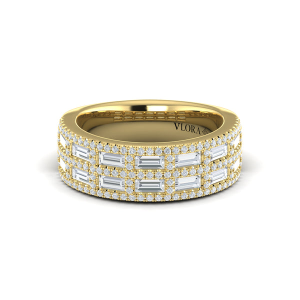 Diamond Baguette Double Row Ring