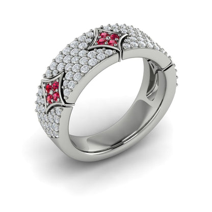 Diamond and Ruby Vlora Start Ring