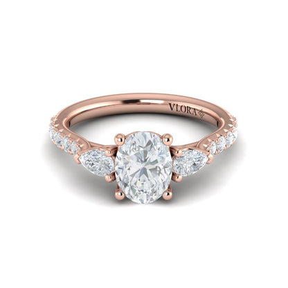 Graceful Trio Three Stone Engagement Ring