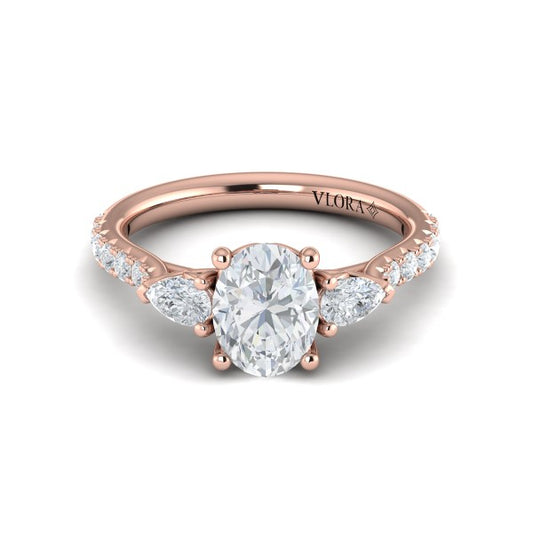 Graceful Trio Three Stone Engagement Ring