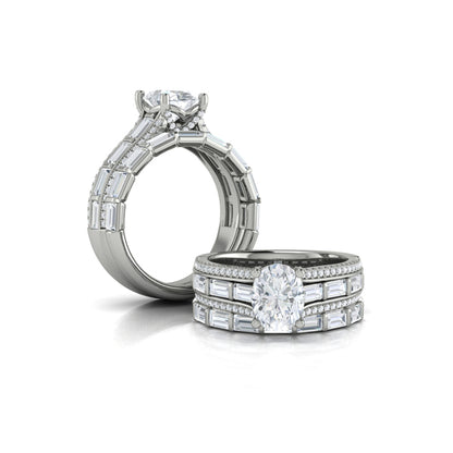 Oval Classic Engagement Ring in Platinum by Vlora Bridal