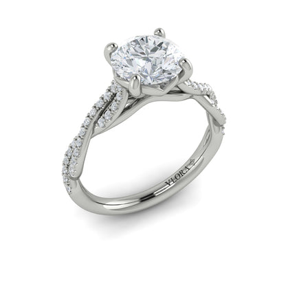 Round Classic Engagement Ring in Platinum by Vlora Bridal