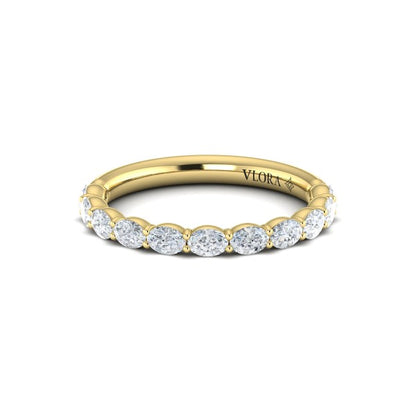 Graceful Oval Shared Prong Stackable Band