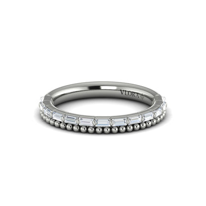 Baguette Diamond Beaded Edge Band