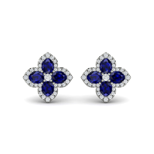 Petal Sapphire Blossom Earrings