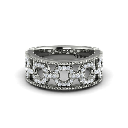 Diamond Open Honeycomb Link Ring