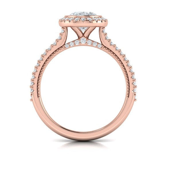 Regal Halo Oval Engagement Ring