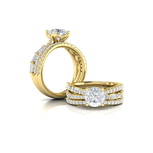 Matching Bands Wedding Band in 14K Yellow Gold by Vlora Bridal