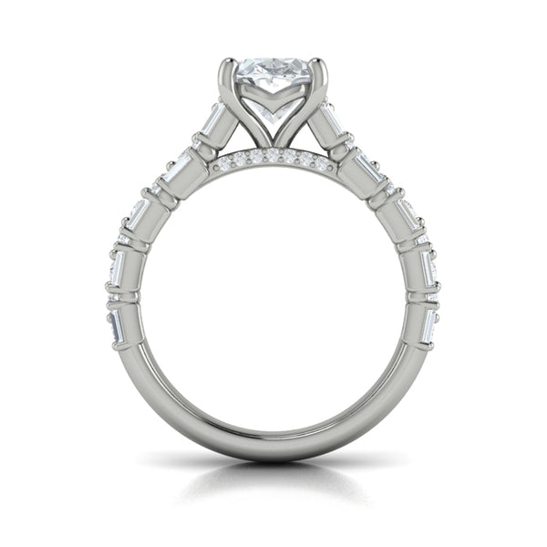 Oval Classic Engagement Ring in Platinum by Vlora Bridal