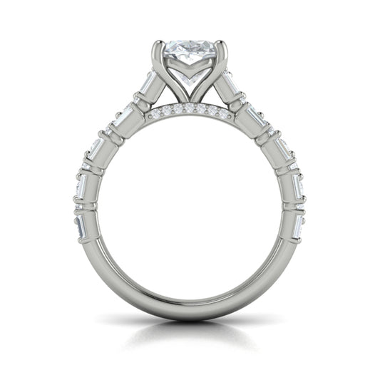 Oval Classic Engagement Ring in Platinum by Vlora Bridal