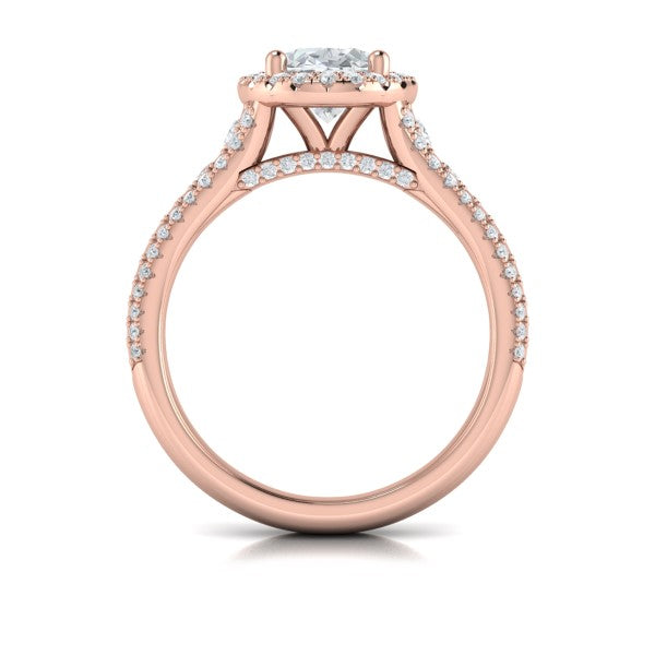 Opulent Oval Halo Engagement Ring