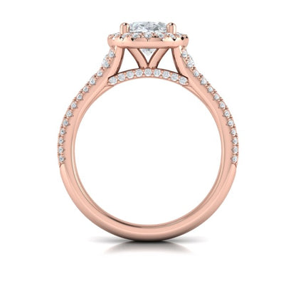 Opulent Oval Halo Engagement Ring