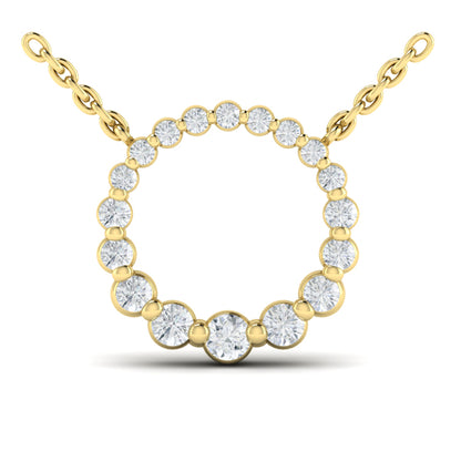 Graduated Diamond Circle Necklace