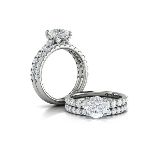 Matching Bands Wedding Band in 14K White Gold by Vlora Bridal