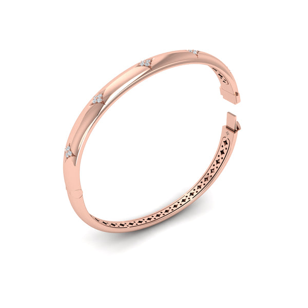 Diamond Vlora Star Hinged Bangle