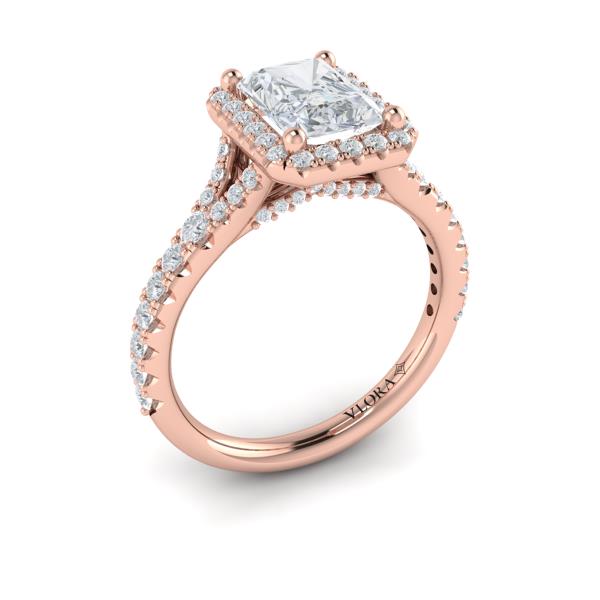 Elegant Halo Emerald Cut Engagement Ring