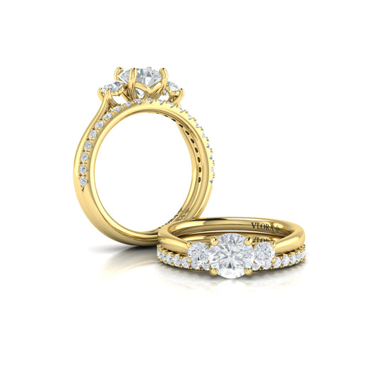 Matching Bands Wedding Band in 14K Yellow Gold by Vlora Bridal