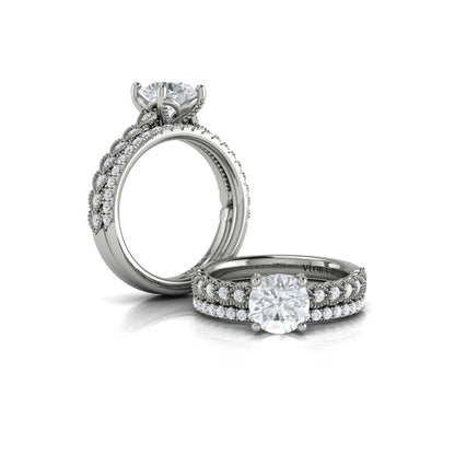 Matching Bands Wedding Band in 14K White Gold by Vlora Bridal