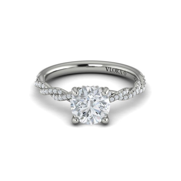 Round Classic Engagement Ring in Platinum by Vlora Bridal