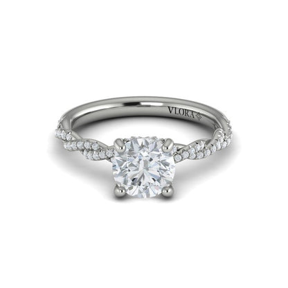 Round Classic Engagement Ring in Platinum by Vlora Bridal