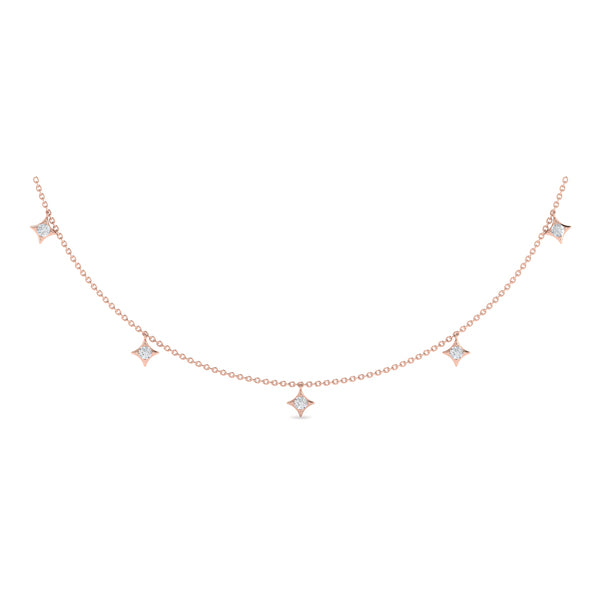 Multi Diamond Vlora Star Tassel Necklace