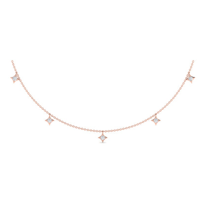 Multi Diamond Vlora Star Tassel Necklace