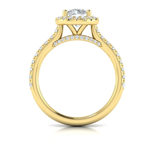 Classic Round Halo Engagement Ring