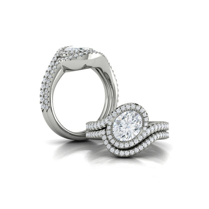 Matching Band for Modern Swirl Pavé Halo Engagement Ring