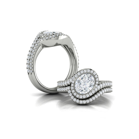 Matching Band for Modern Swirl Pavé Halo Engagement Ring