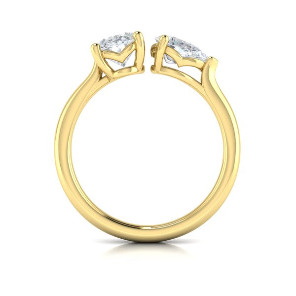 Duet Oval and Pear Two Stone Engagement Ring