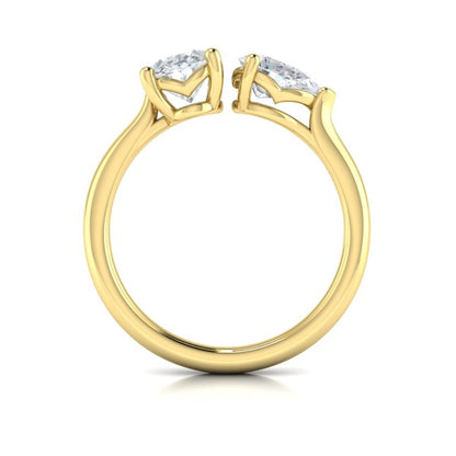 Duet Oval and Pear Two Stone Engagement Ring