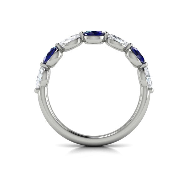 Sapphire and Diamond Stackable Band