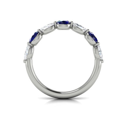Sapphire and Diamond Stackable Band