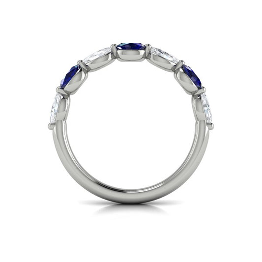 Sapphire and Diamond Stackable Band