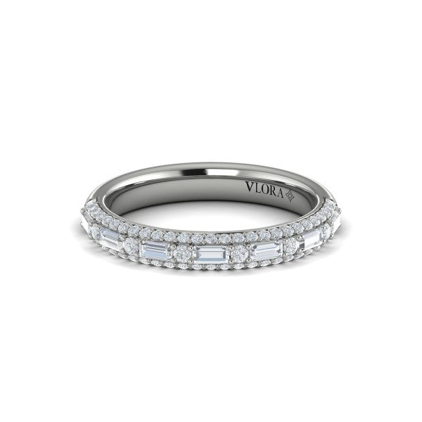 Baguette Domed Stackable Band