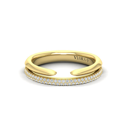 Open Stackable Pave Wedding Band