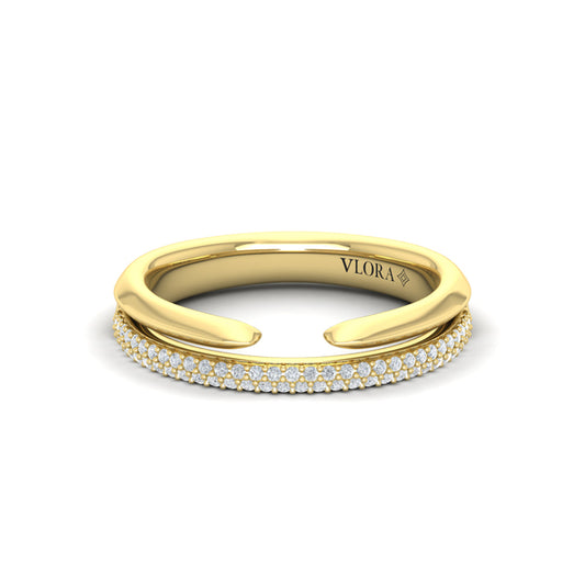 Open Stackable Pave Wedding Band