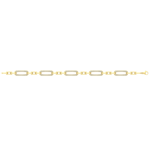 Diamond East West Open Oval Link Bracelet