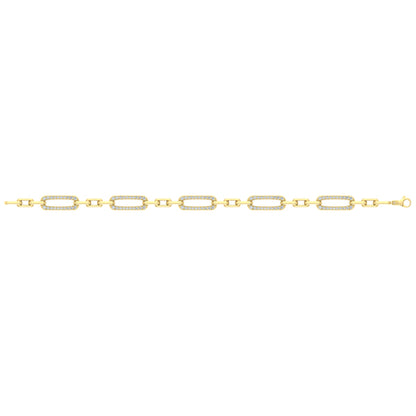 Diamond East West Open Oval Link Bracelet