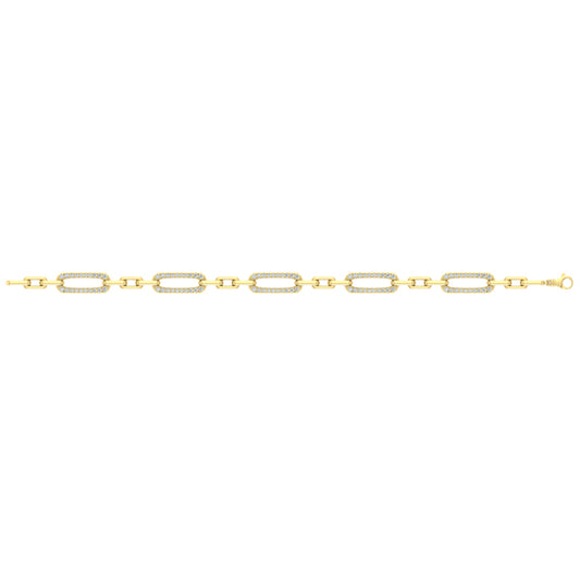 Diamond East West Open Oval Link Bracelet