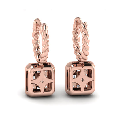 Multi Baguette and Round Diamond Drop Earrings